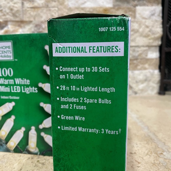 Home Accents Holiday Set Of 2 Boxes 100 Count Warm White Mini LED Xmas Lights - Picture 2 of 7